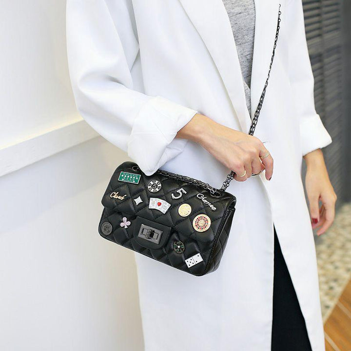 Women Handbag Shoulder Tote Badge Bag Leather - Trendha