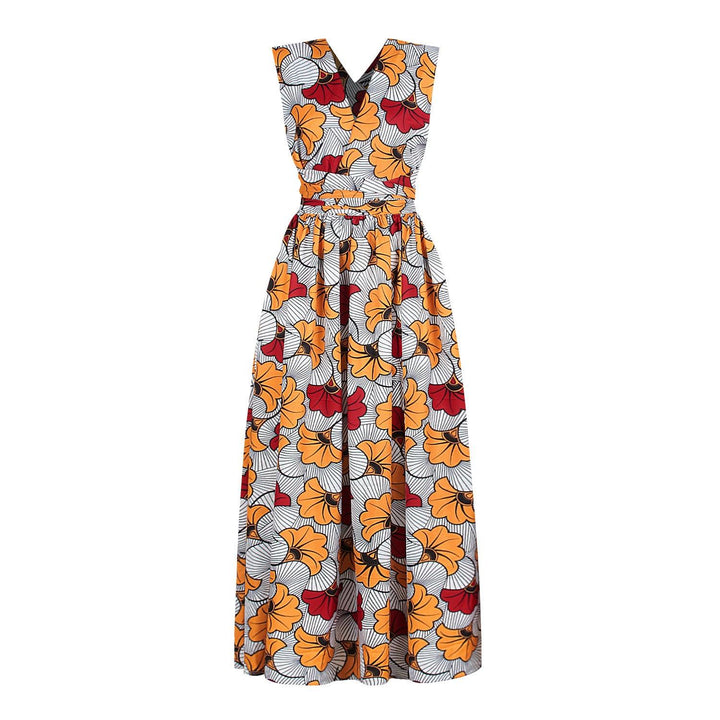 Pleated nightclub mid-skirt V-neck dress - Trendha