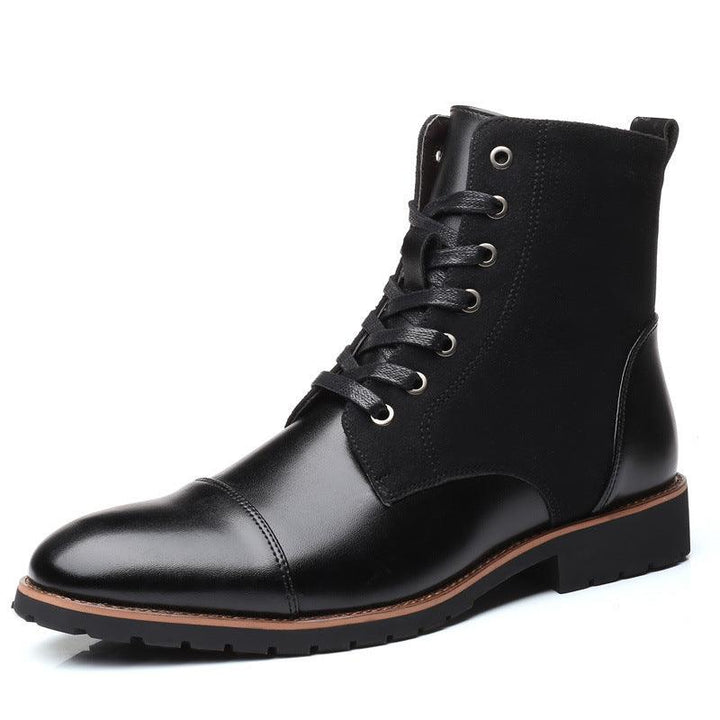 Men's pointed warm martin boots with velvet top boots - Trendha