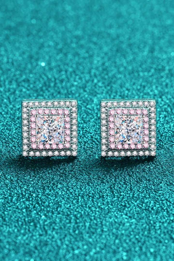 Moissanite Square Stud Earrings - Trendha
