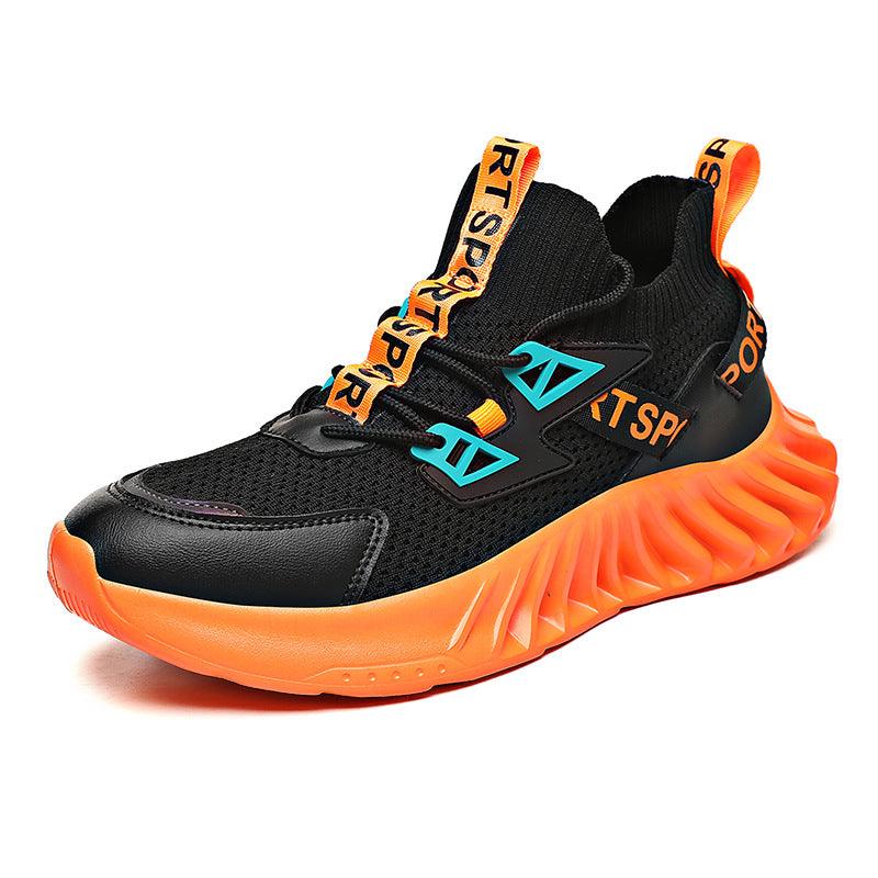 Front Lace Round Head Flying Thread Knitted Fashion Casual Spot Men's Daily Low-top Sneakers - Trendha