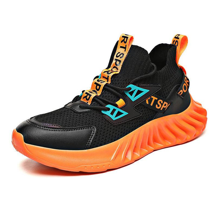 Front Lace Round Head Flying Thread Knitted Fashion Casual Spot Men's Daily Low-top Sneakers - Trendha