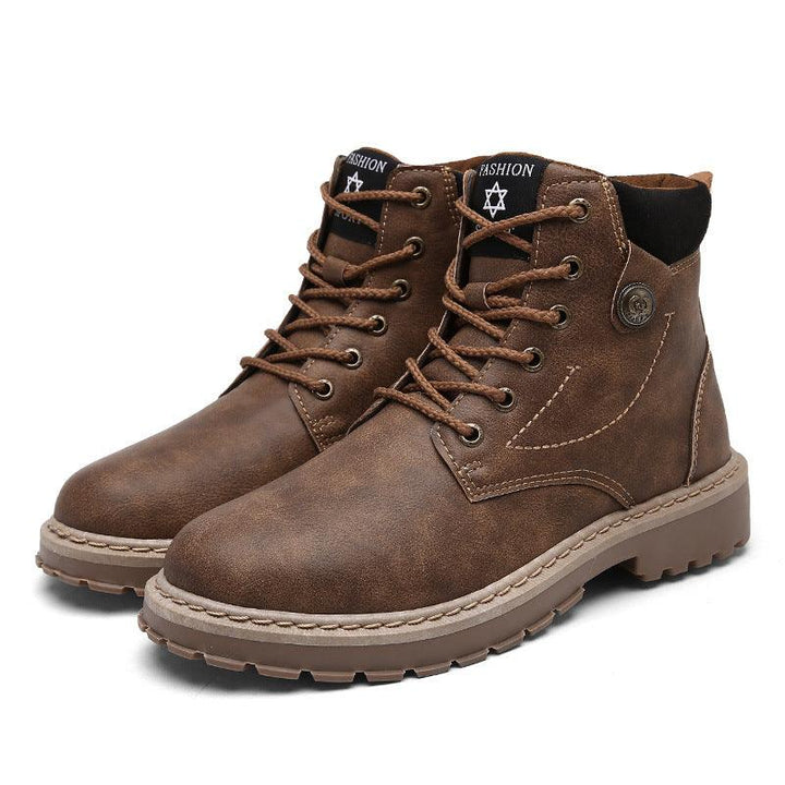 High Top British Leather Boots | Martin Style - Trendha