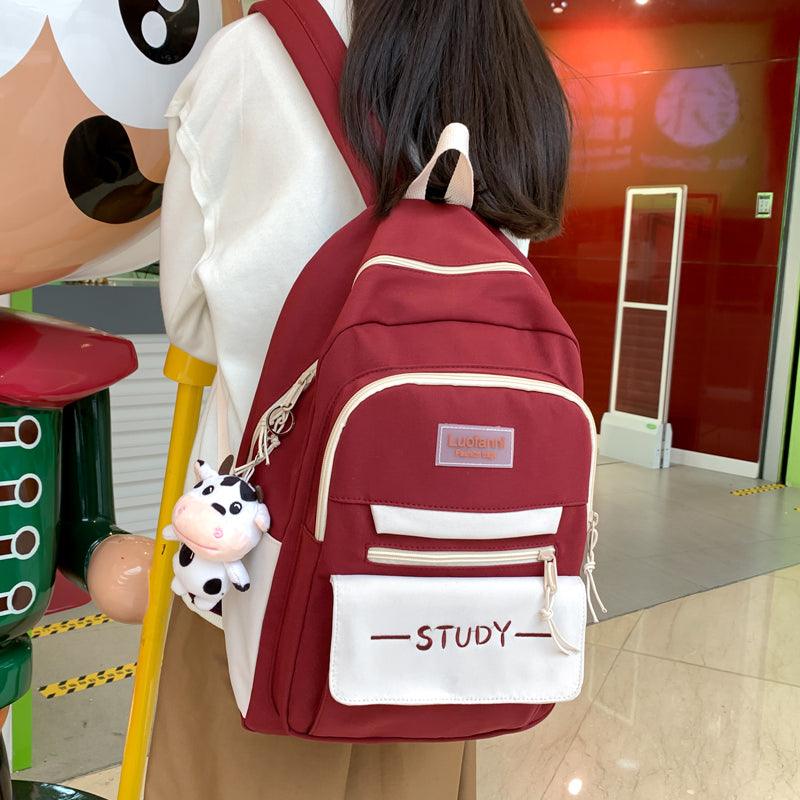 School Bag Female Junior High School Student Backpack Large Capacity Backpack - Trendha