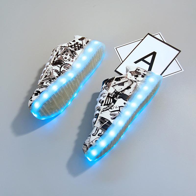 Fashion Graffiti Casual LED Colorful Luminous Shoes - Trendha
