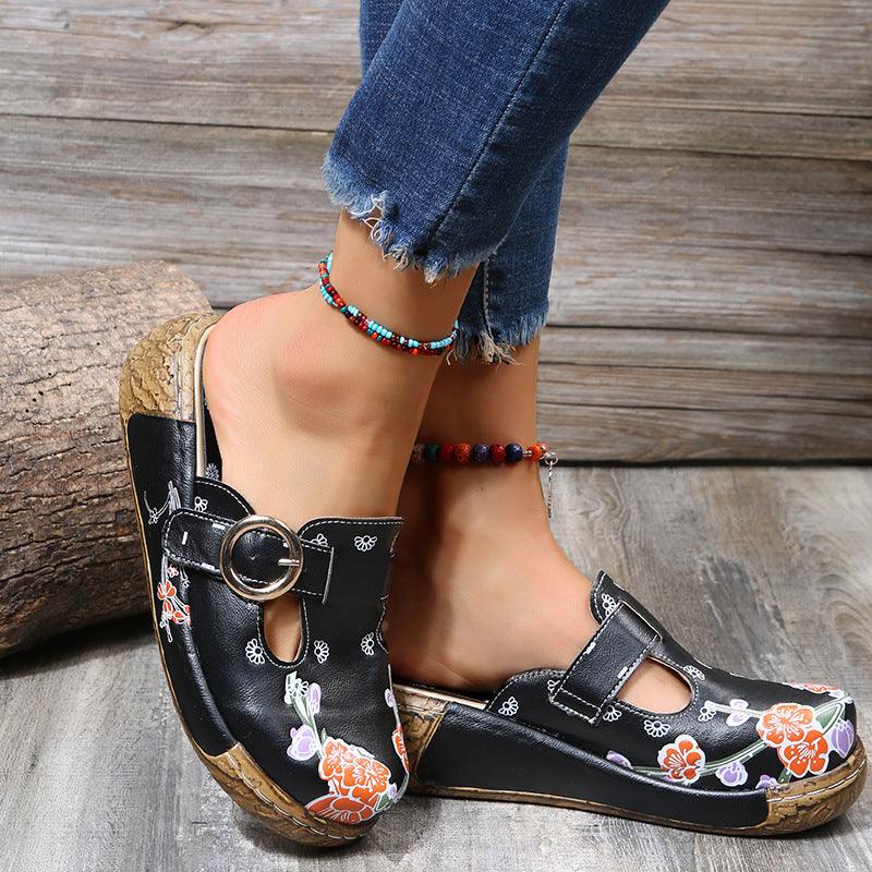 Ethnic Style Plum Blossom Totem Sandals And Slippers - Trendha