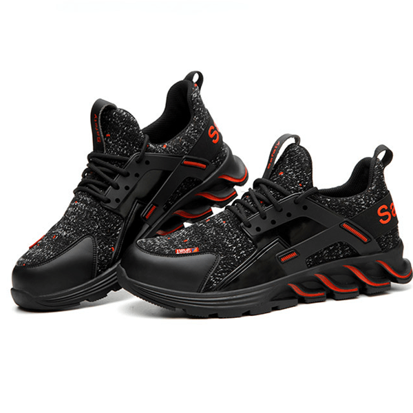 Fashion Work Shoes Men's Outdoor Light Breathable Safety Sneakers Boots Steel Toe Anti Smashing Safety Shoes - Trendha