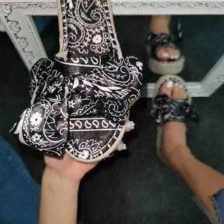 Hemp Straw Bow Slippers Satin Vintage Beach - Trendha