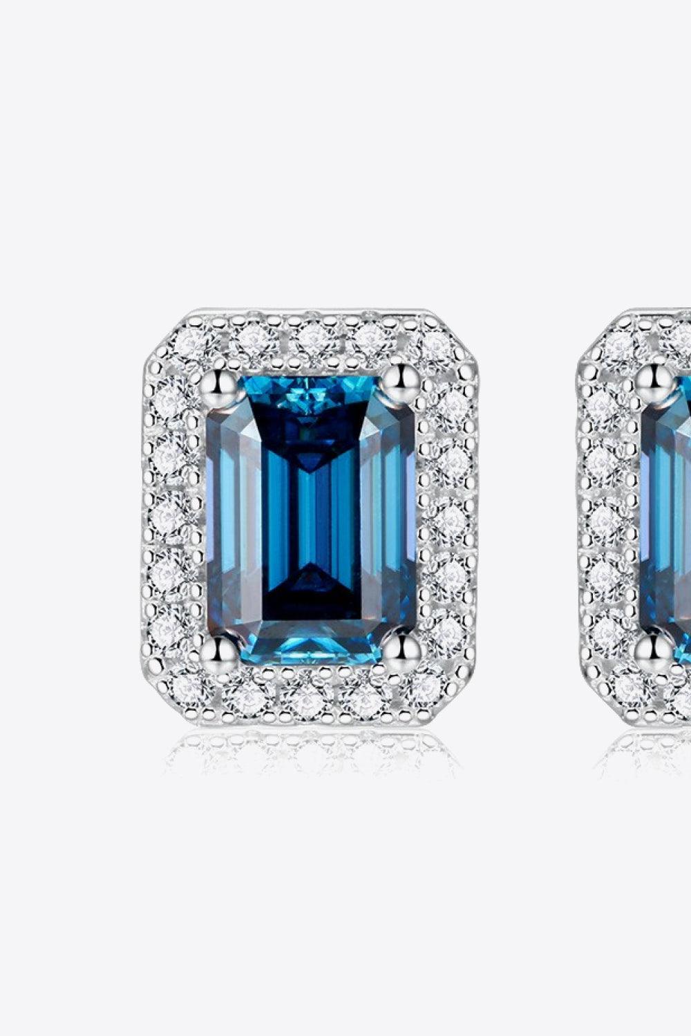 2 Carat Moissanite Stud Earrings in Indigo - Trendha