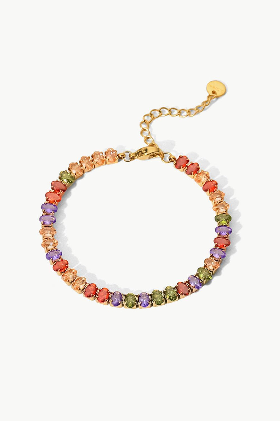 18K Gold Plated Multicolored Zircon Bracelet - Trendha