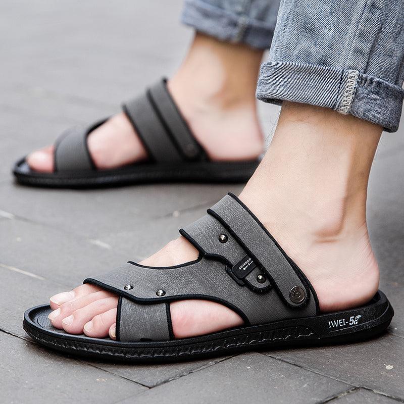 Outdoor Trendy Beach Sandals For Sports Wear Dual-use Non-slip Driving Slippers - Trendha