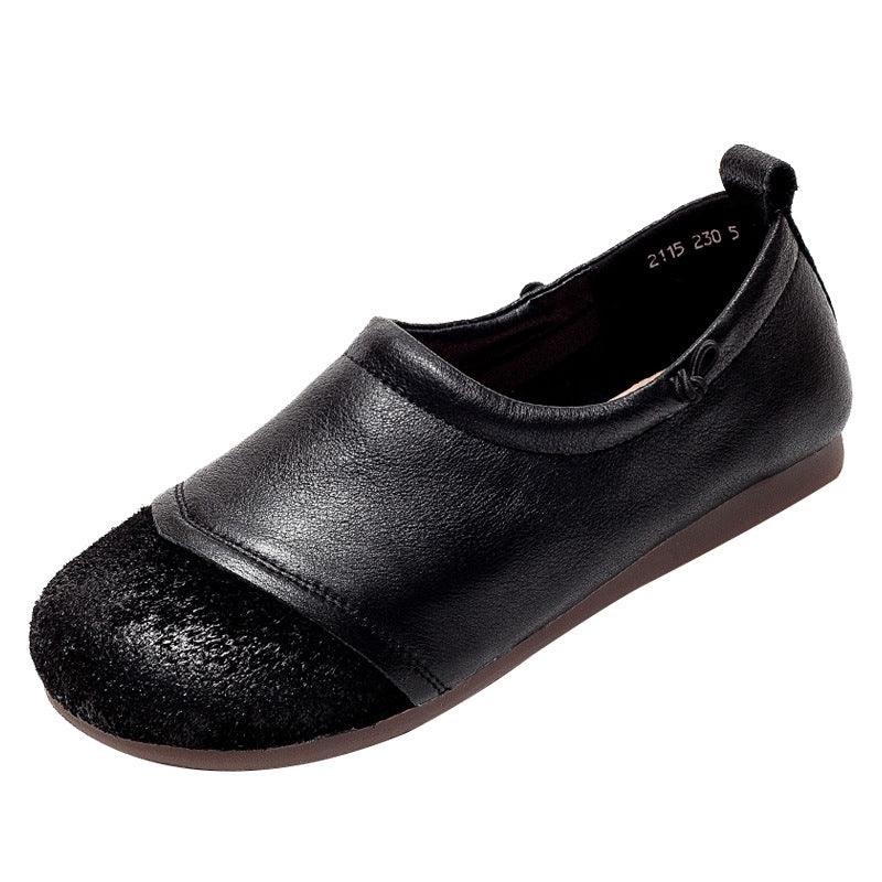 Leather Retro Casual Soft Sole Women's Shoes - Trendha