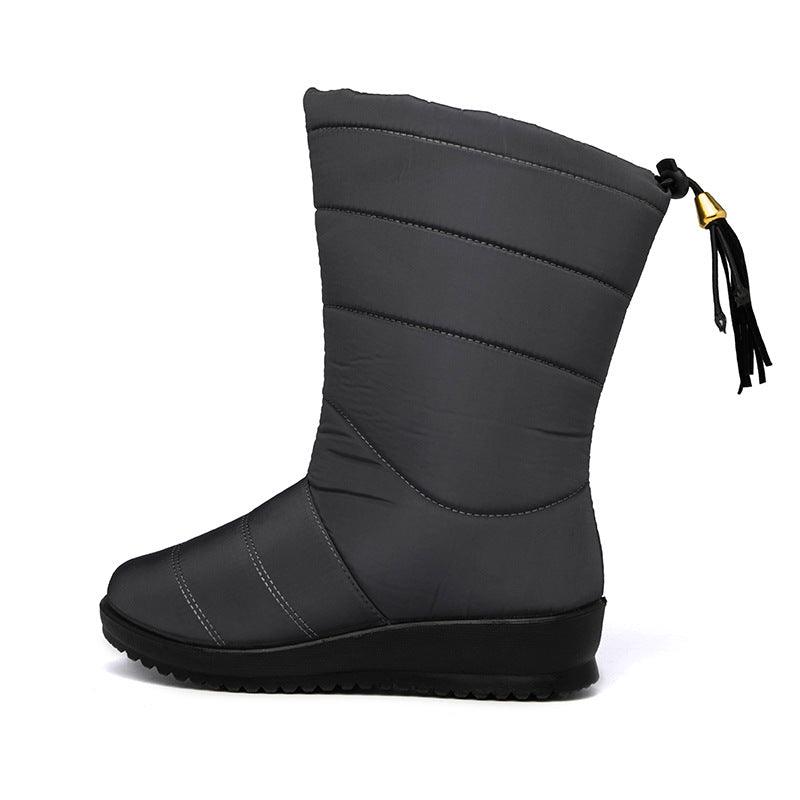Women's snow boots slope with tassels waterproof and non-slip - Trendha