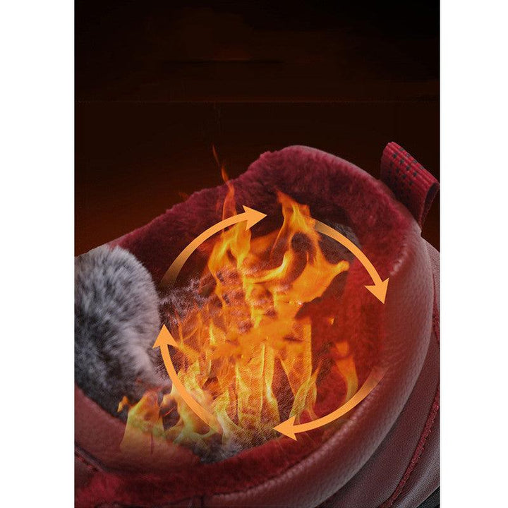 Men's Velvet Warm Waterproof Leather Shoes For The Elderly - Trendha