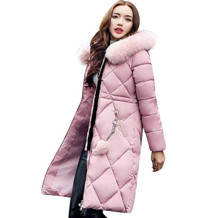 Long hooded padded down coat coat women - Trendha