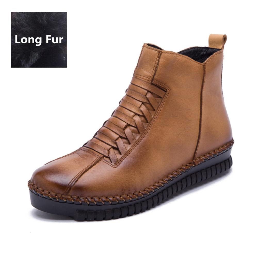 Leather shoes snow boots - Trendha