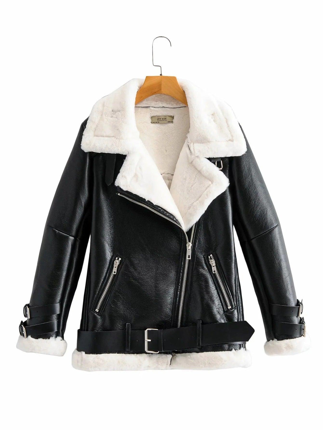 Autumn and Winter New Warm Fur All-in-one Leather Jacket - Trendha