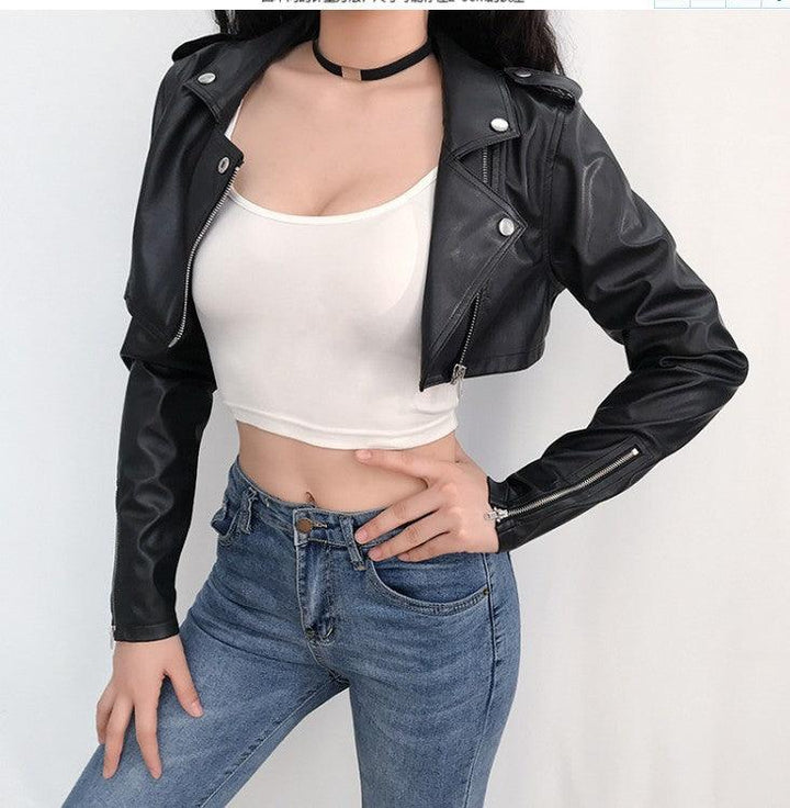PU leather zipper decoration top - Trendha
