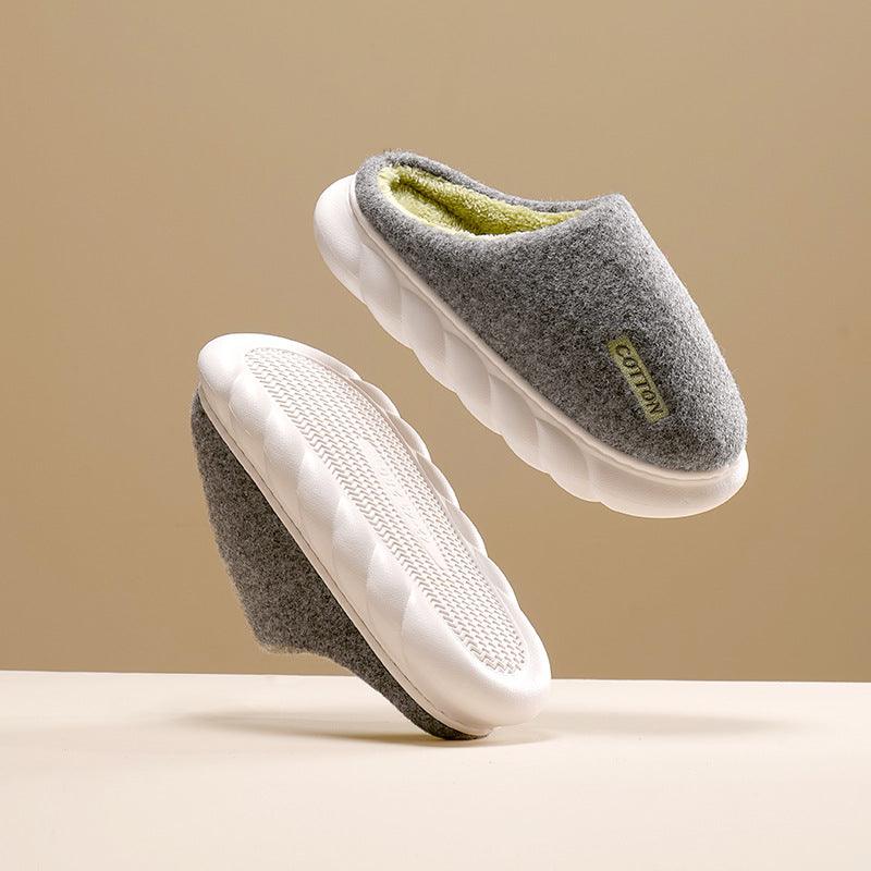 Household Non-slip Warmth Thick-soled Cotton Slippers - Trendha