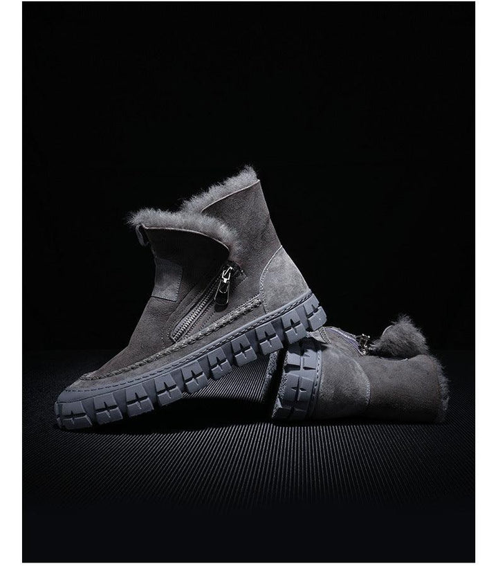 New Fur One Boot Men's Leather Wool And Fleece - Trendha