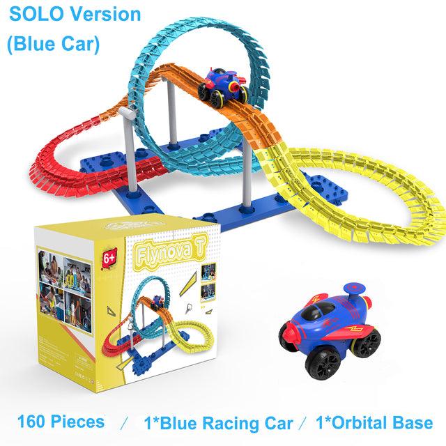 FLYNOVA T DIY Racing Car Set Most Flexible Track Play Set With LED Light Railway Assemble Track Gift For Kids Boys Dropshipping - Trendha