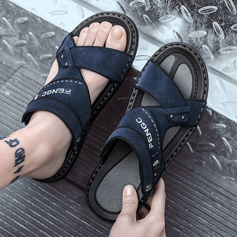 Outdoor Trendy Beach Sandals For Sports Wear Dual-use Non-slip Driving Slippers - Trendha