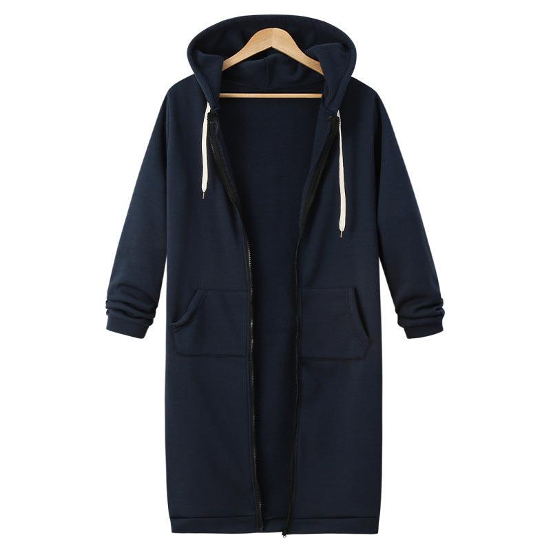 Hooded Long Sleeve Sweater Fleece Long Jacket - Stylish and Cozy Outerwear - Trendha