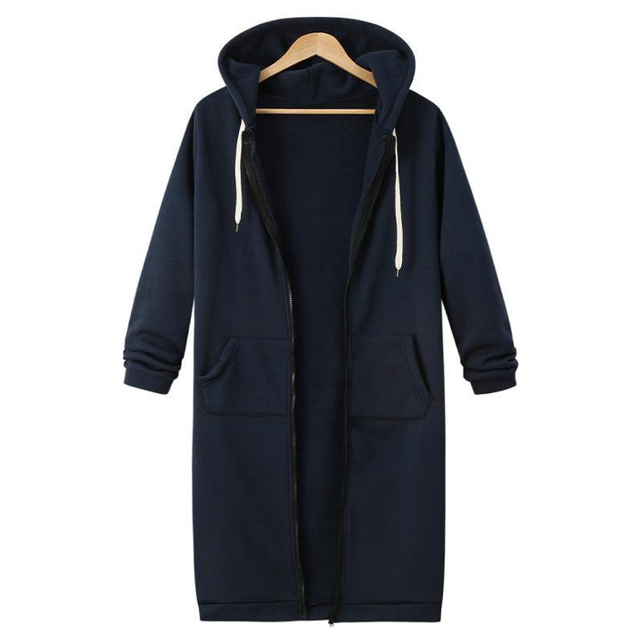 Hooded Long Sleeve Sweater Fleece Long Jacket - Stylish and Cozy Outerwear - Trendha