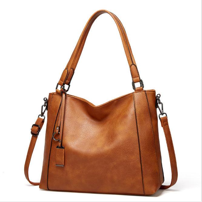 Ladies Soft Leather Portable Fashion Trend Casual Bag Shoulder Messenger Bag - Trendha