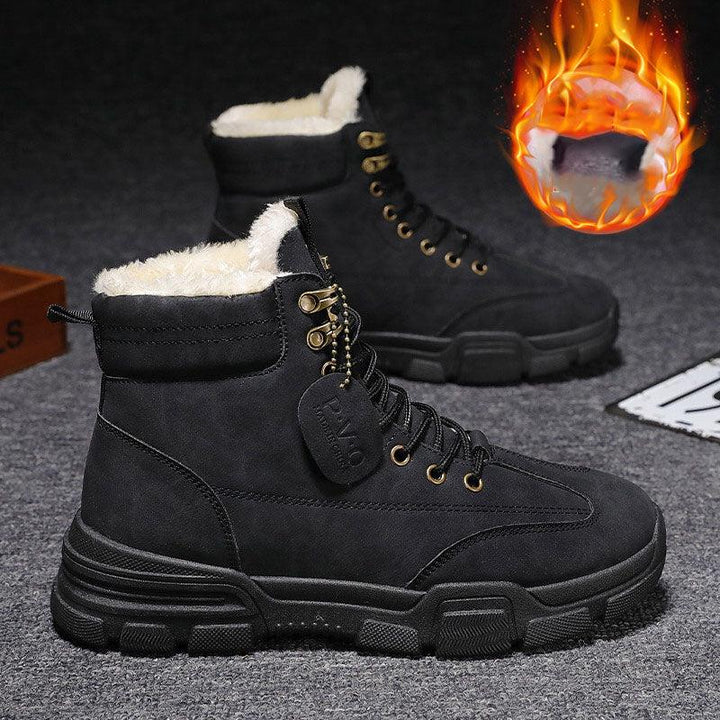 Fashion Men's Thick And Velvet Warm Cotton Shoes - Trendha