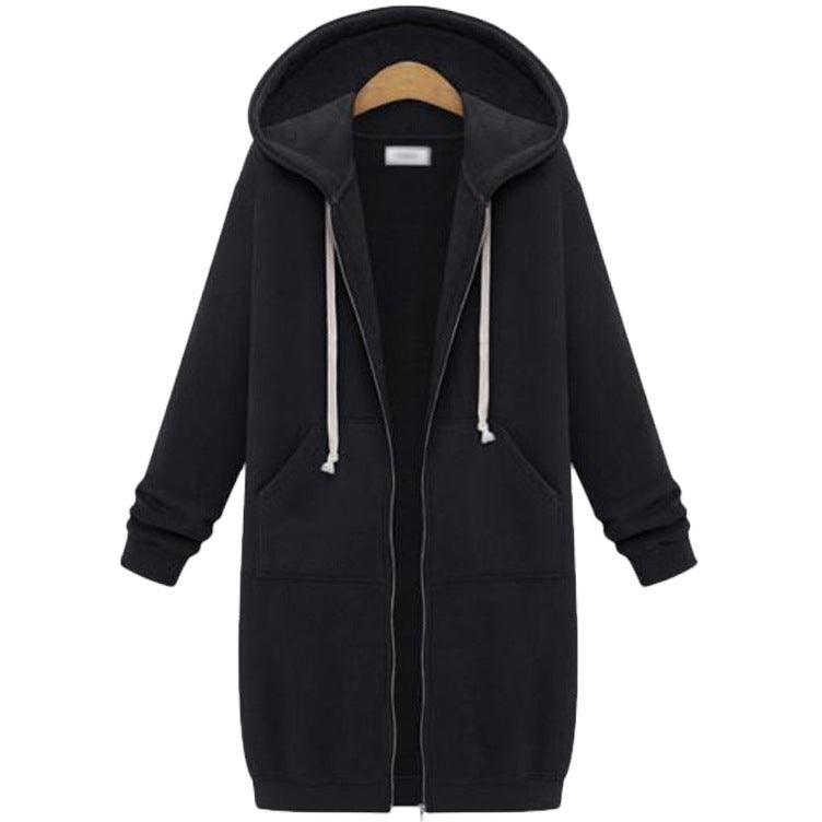 Hooded Long Sleeve Sweater Fleece Long Jacket - Stylish and Cozy Outerwear - Trendha