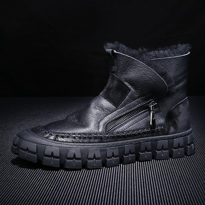 New Fur One Boot Men's Leather Wool And Fleece - Trendha