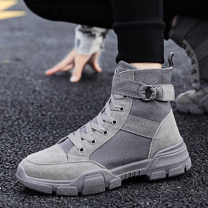 Men's Martin Boots Canvas Workwear High-Top Shoes - Trendha