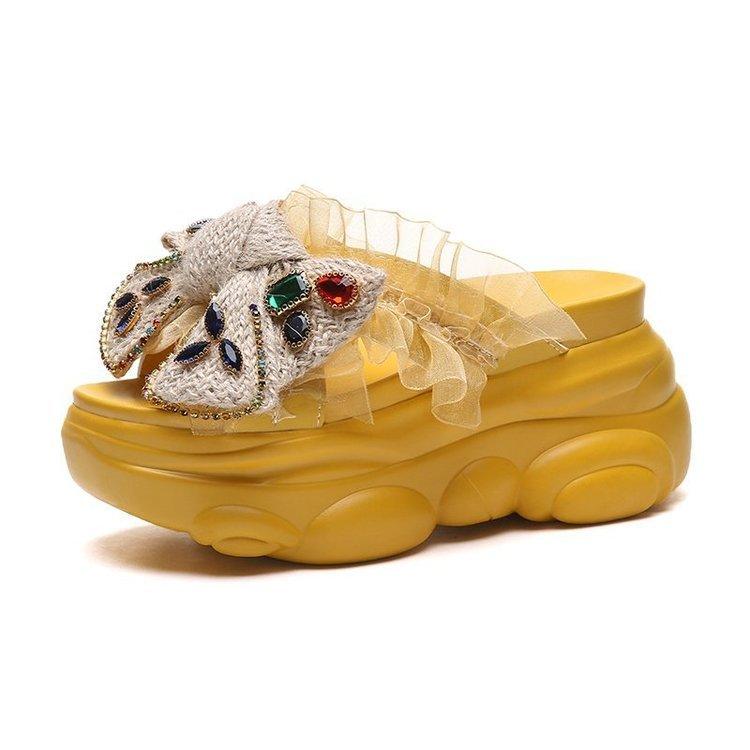 Women's All-match Platform Sandals And Slippers With Bowknot - Trendha