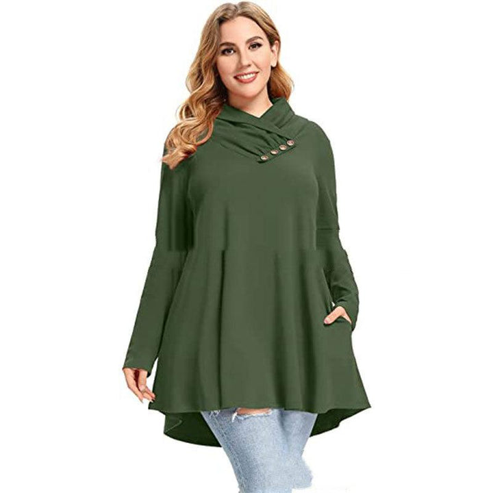 Women's Crinkle Collar Plus Size Top Long Sleeve Tunic - Trendha