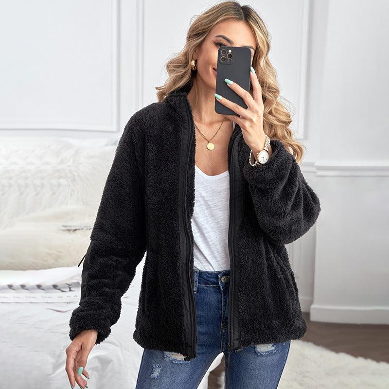 Women's Winter Long-sleeved Plush Loose Warm Cardigan - Trendha