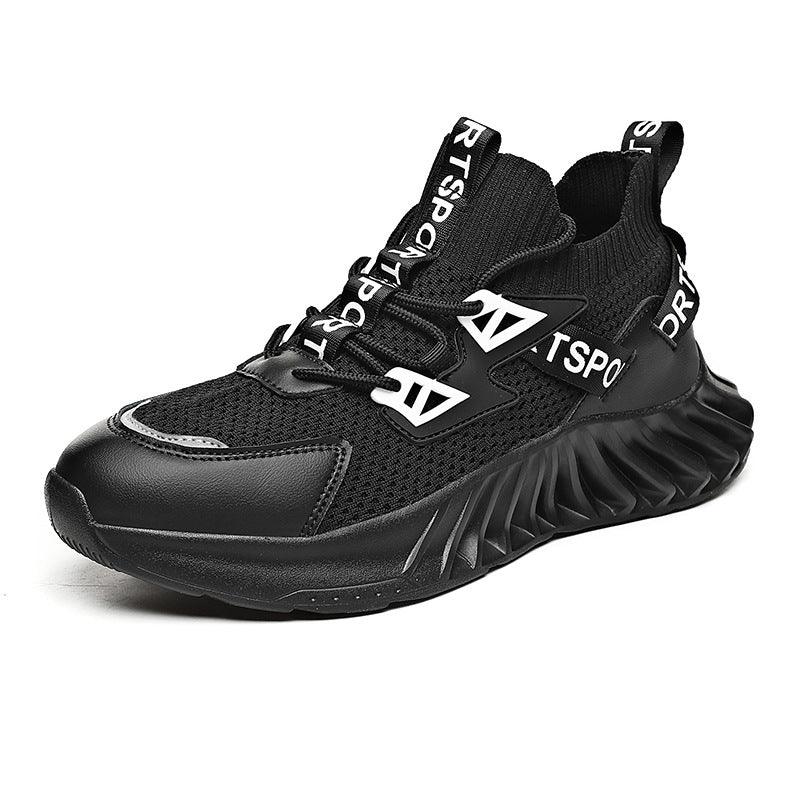 Front Lace Round Head Flying Thread Knitted Fashion Casual Spot Men's Daily Low-top Sneakers - Trendha