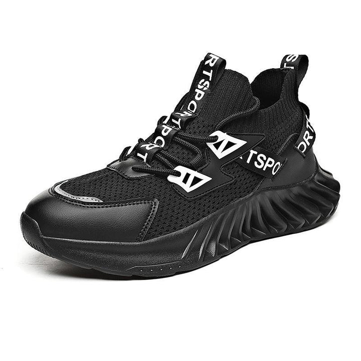 Front Lace Round Head Flying Thread Knitted Fashion Casual Spot Men's Daily Low-top Sneakers - Trendha