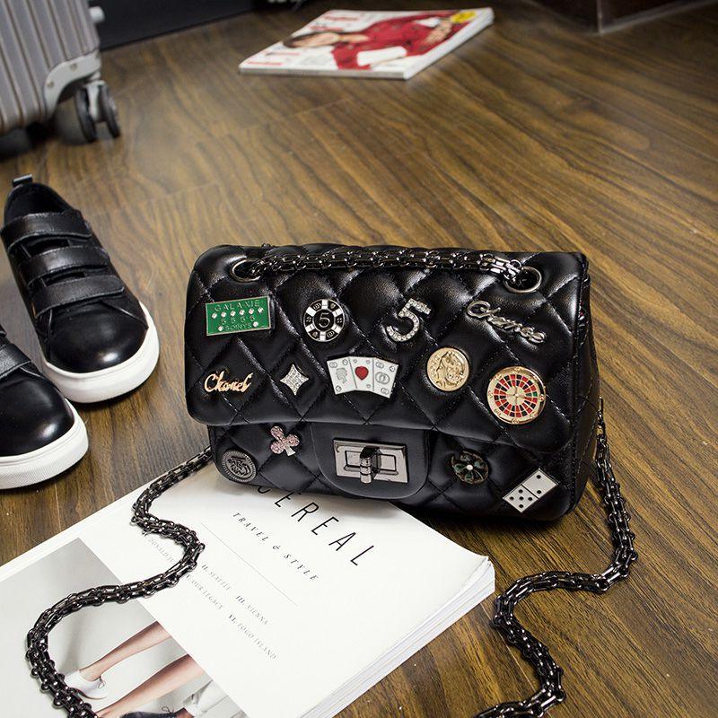 Women Handbag Shoulder Tote Badge Bag Leather - Trendha