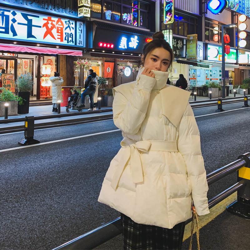 Small Winter Lace-up Thin And Thick Down Padded Jacket - Trendha