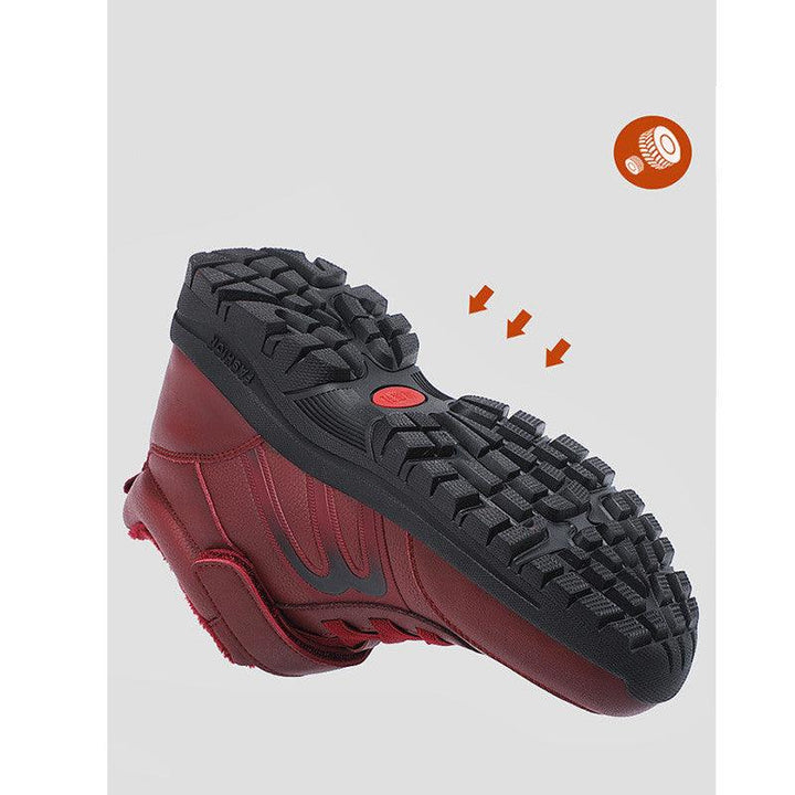 Men's Velvet Warm Waterproof Leather Shoes For The Elderly - Trendha