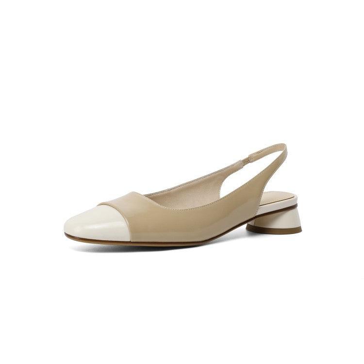 Sandals With Full Leather Inside And Outside, Thick And Low-heeled Buckle Strap - Trendha