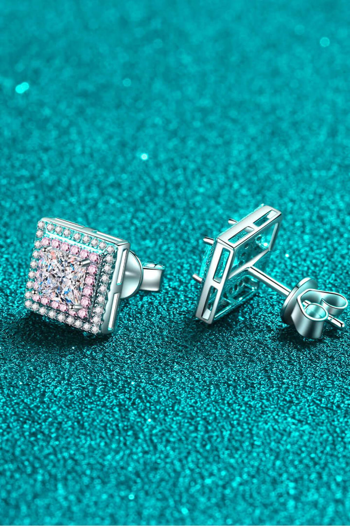 Moissanite Square Stud Earrings - Trendha