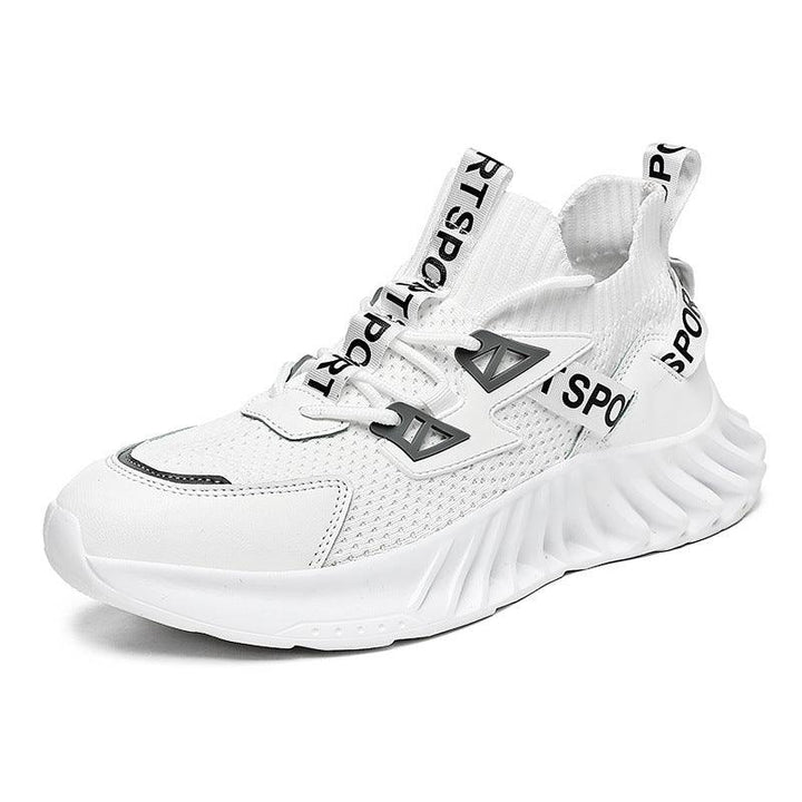 Front Lace Round Head Flying Thread Knitted Fashion Casual Spot Men's Daily Low-top Sneakers - Trendha