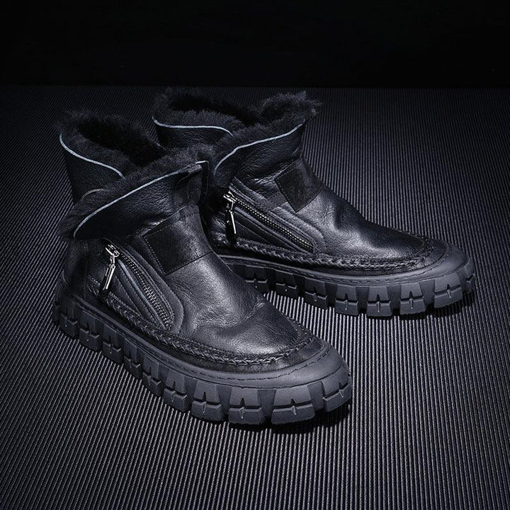 New Fur One Boot Men's Leather Wool And Fleece - Trendha