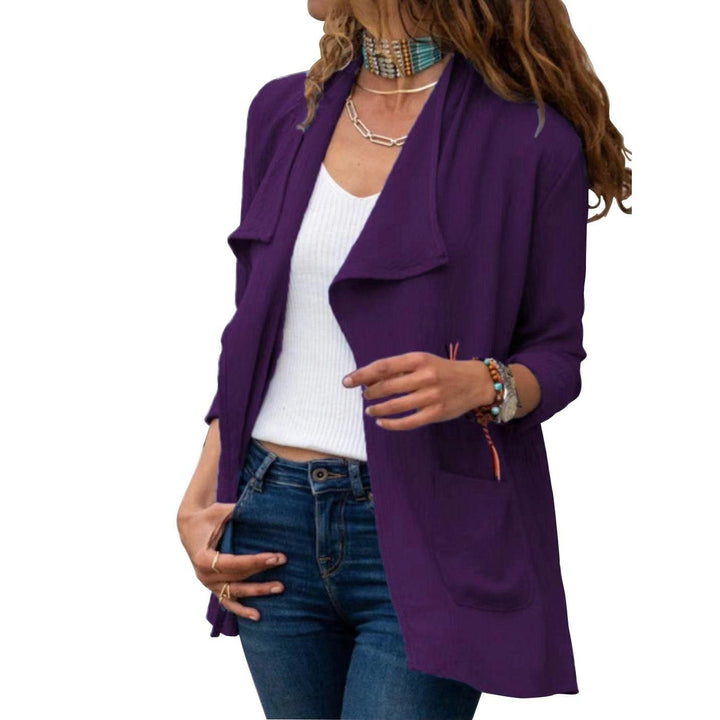 Women's Solid Color Long-sleeved Short Windbreaker Casual All-match Cardigan Jacket - Trendha