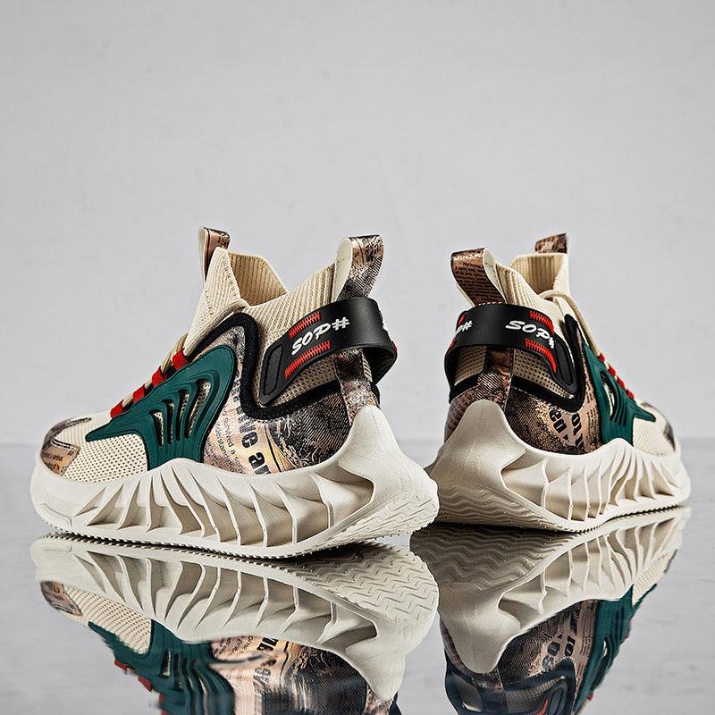 Men's Summer Breathable White Sports Running And Autumn Heightening Basketball Shoes - Trendha