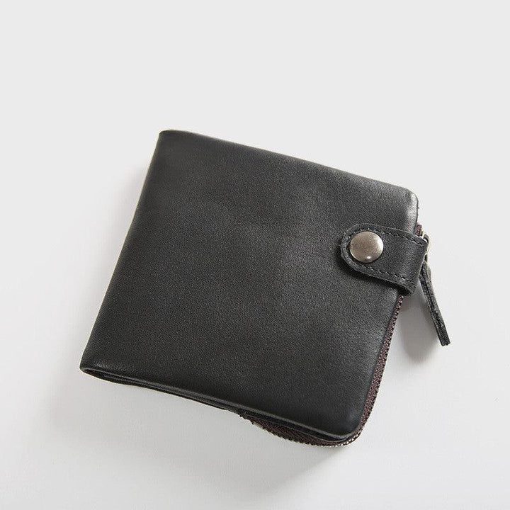 Men's Short Leather First Layer Leather Wallet For Young Students - Trendha