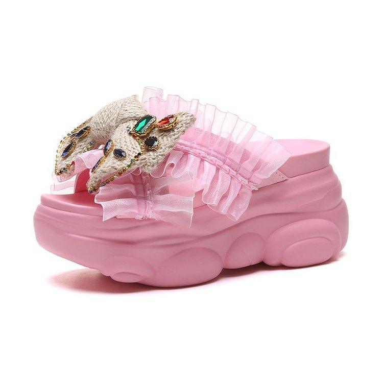 Women's All-match Platform Sandals And Slippers With Bowknot - Trendha