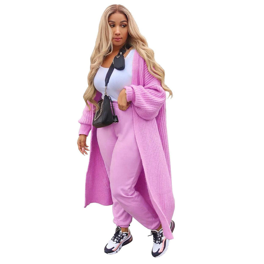 European And American Women's Fashion Loose Home Sweater Casual Cardigan Long Sweater Coat - Trendha